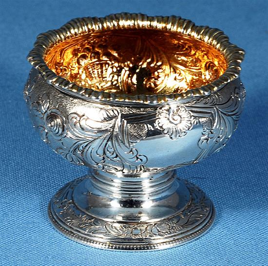 A set of four large George III silver table salts, by Robert Hennell I, Height 60mm, weight 16oz/500grms